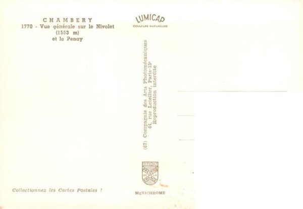 Chambery 73 Savoie Vue generale sur le Nivolet et le Penay – Bild 2