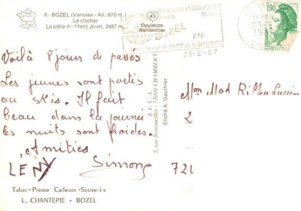 Bozel 73 Savoie Le clocher la crête du Mont Jovet – Bild 2