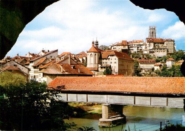 Fribourg  FR Basse ville Altstadt Holzbrücke