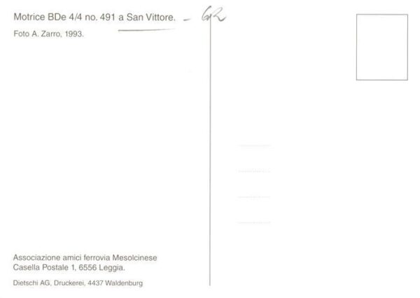 San Vittore GR Motrice BDe 4/4 no. 491 Eisenbahn – Bild 2