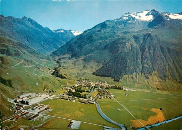 Andermatt UR Panorama Blick gegen Oberalppass und Ge