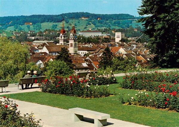 Winterthur  ZH Ausblick vom Rosengarten