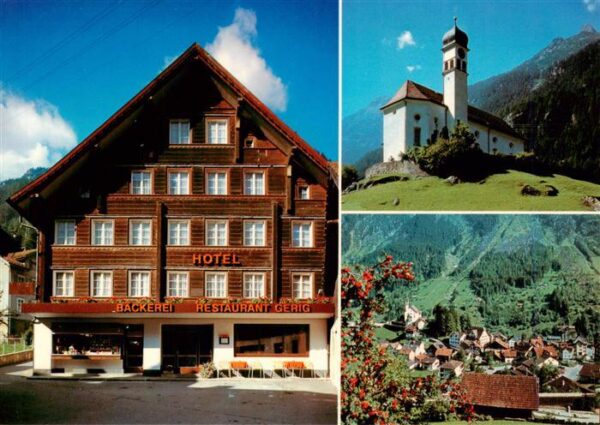 Wassen  UR Hotel Restaurant Gerig Bäckerei Kirche