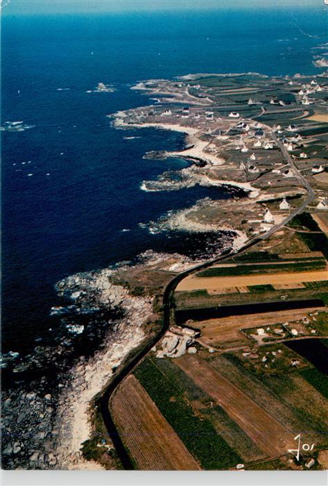 Plouescat 29 Finistere Vue aerienne et la route cotiere