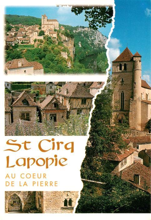 St-Cirq-Lapopie 46 Lot Vue generale l’Eglise Maison a colombag