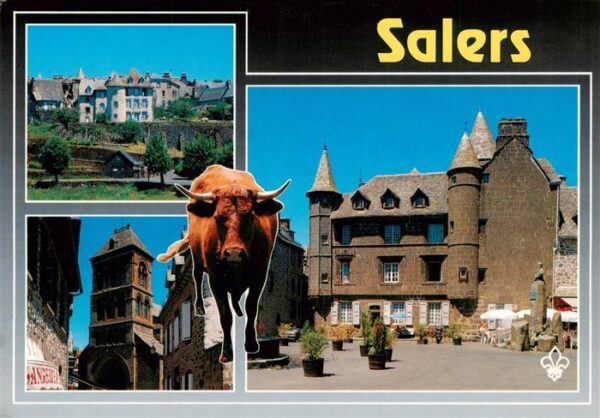 Salers 15 Cantal Cite Medievale Vue generale L’eglise La