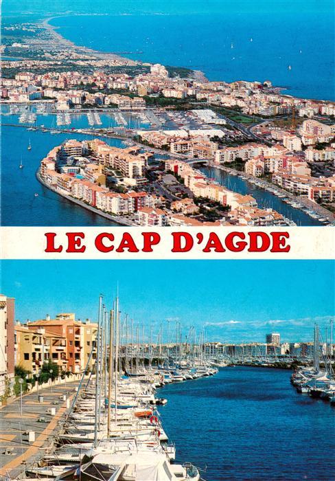 Le Cap d-Agde-sur-Mer 34  Vue aerienne Le port
