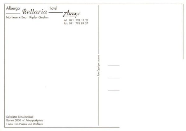 Ascona Lago Maggiore TI Albergo Hotel Bellaria Swimming Pool – Bild 2