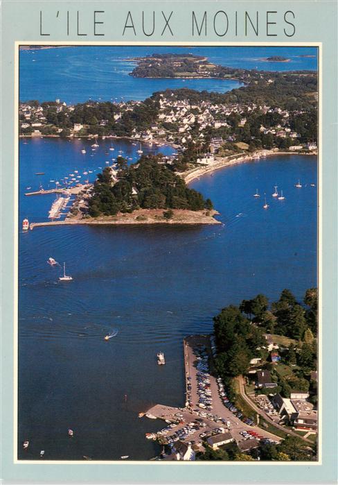 Ile-aux-Moines 56 Morbihan Port blanc et l'île vue aérienne
