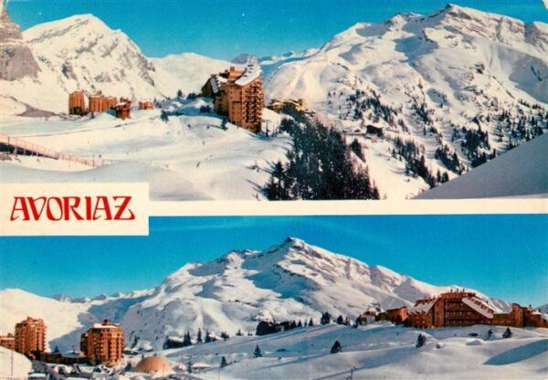 Avoriaz Station d'hiver vue panoramique Alpes F