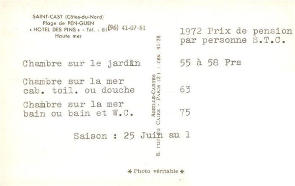 Saint-Cast-le-Guildo 22 Cotes-d Armor Plage de Pen Guen Hotel des Pins Haute – Bild 2