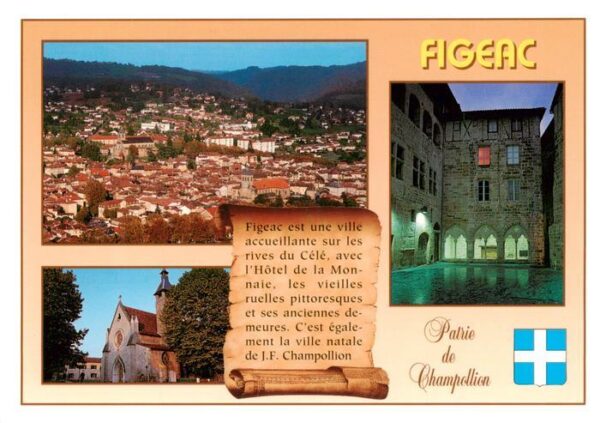 Figeac Vue generale Eglise de Carmes Place des
