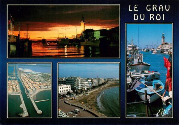 Le Grau-du-Roi 30 Gard Sonnenuntergang am Hafen Leuchtturm Fli