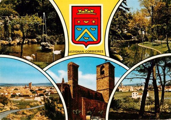 Lezignan-Corbieres Jardin Public Eglise Saint Félix vue gé