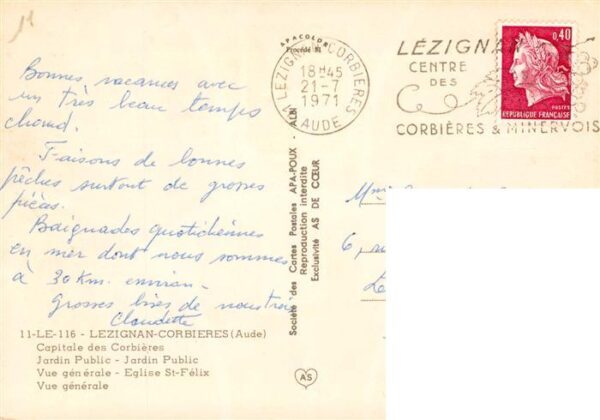 Lezignan-Corbieres Jardin Public Eglise Saint Félix vue gé – Bild 2