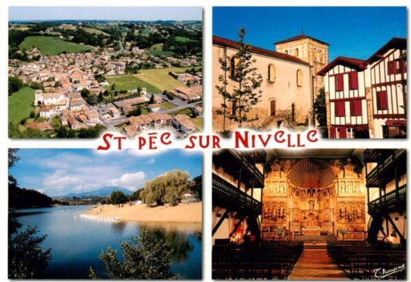 Saint-Pee-sur-Nivelle Vue aérienne Bourg Lac Eglise
