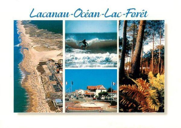 Lacanau 33 Gironde Küstenpanorama Luftaufnahme Surfen Wald