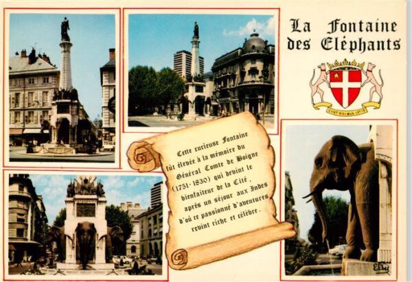 Chambery 73 Savoie La Fontaine des Eléphants Rue de Boigne