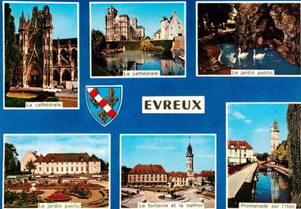 Evreux 27 Eure Cathédrale Jardin Public Fontaine Beffr
