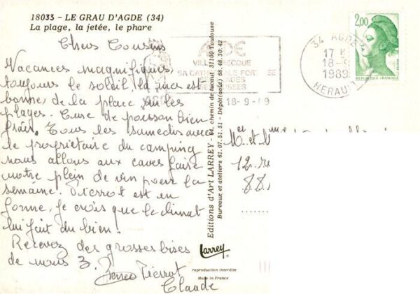 Grau d Agde Le 34 Herault La plage la jetée et le phare – Bild 2