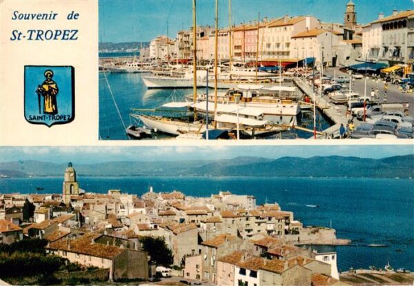 Saint Tropez Var Le port vue panoramique sur la ville et
