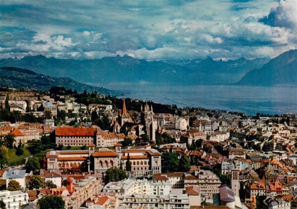 Lausanne VD Vue générale aérienne Lac Léman et les