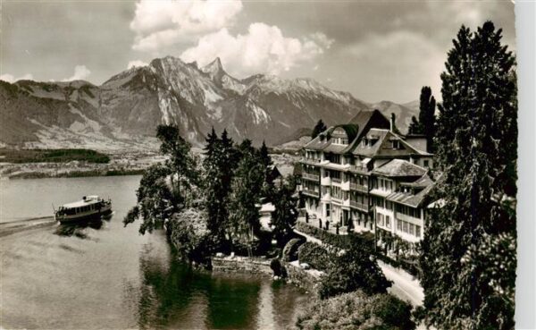 Gunten Thunersee BE Hotel du Lac mit Stockhorn
