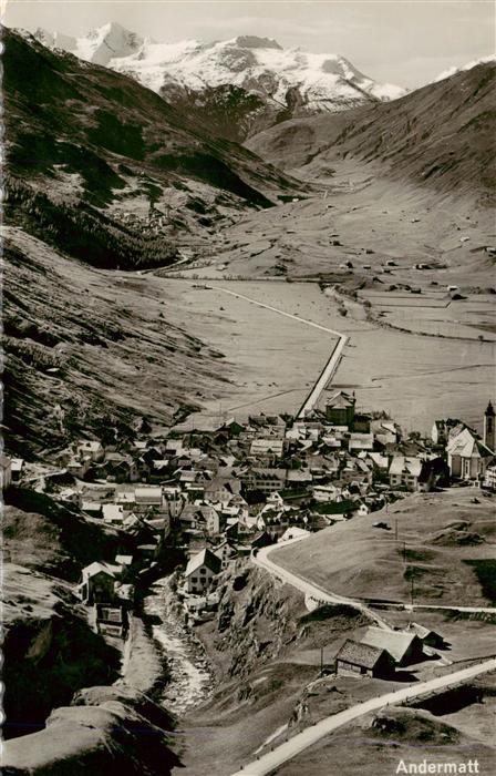 Andermatt UR Blick ins Tal Alpen