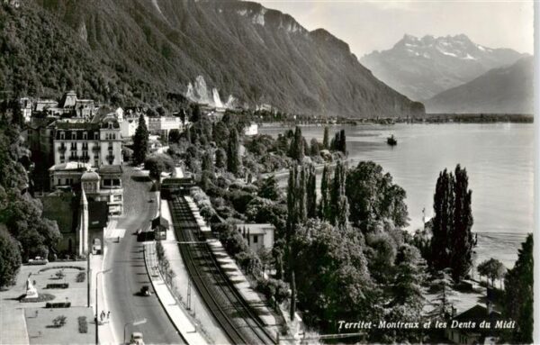 Territet Montreux VD Vue générale Lac Leman et les Dents du