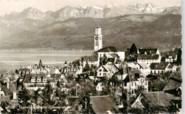 Thalwil Thalweil ZH Ansicht mit Kirche Blick gegen Glarner