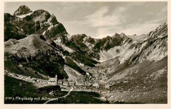 Meglisalp 1520m Altmann AR Panorama Blick gegen Altmann Appenzelle