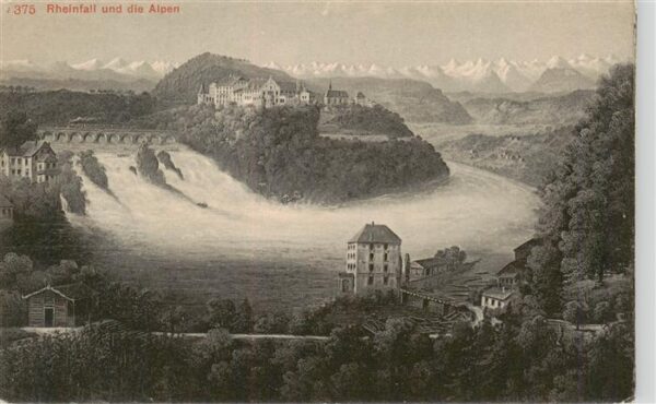 Schaffhausen  SH Rheinfall und Alpen
