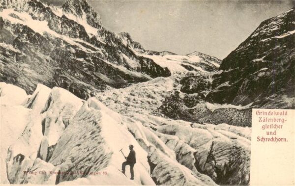 Grindelwald BE mit Zälenberggletscher und Schreckhorn