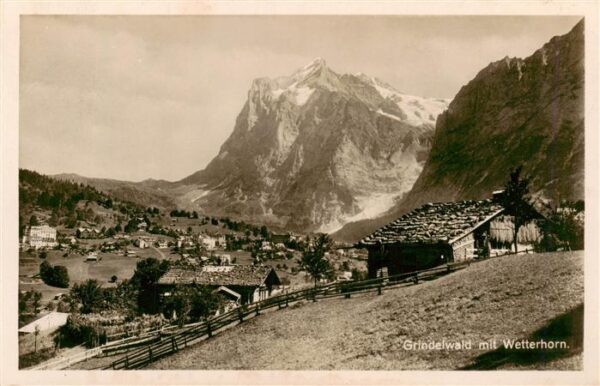 Grindelwald BE Panorama Blick gegen Wetterhorn Berner