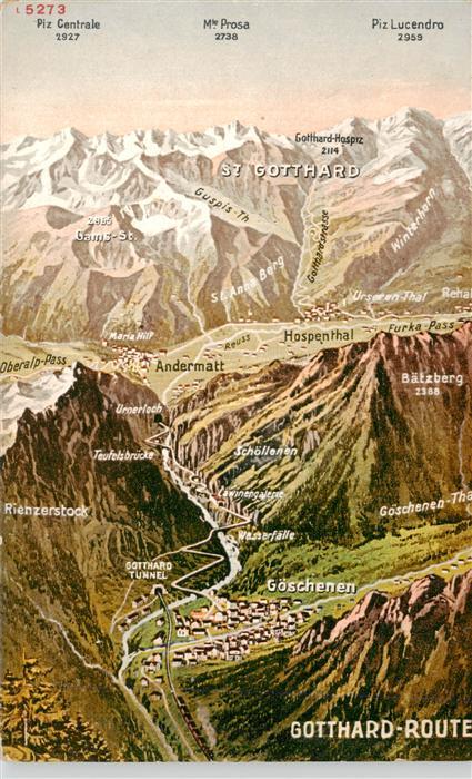 Goeschenen Goeschenen UR Gotthard-Route aus der Vogelperspektive