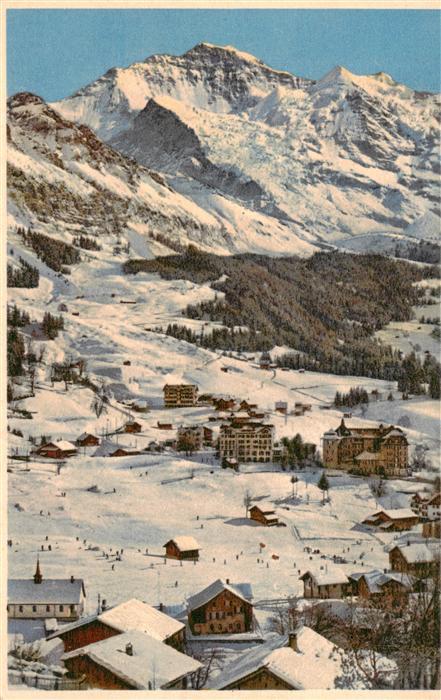 Wengen  BE Panorama Blick gegen Jungfrau Berner Al