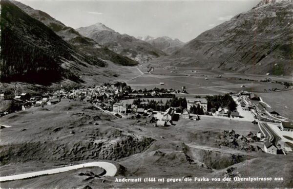 Andermatt UR Panorama Blick von der Oberalpstrasse a