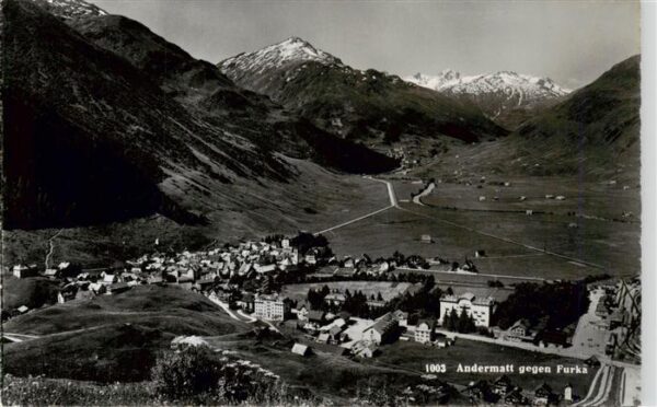 Andermatt UR Panorama Blick gegen Furka Alpen