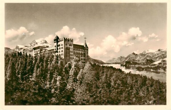 Sils Maria GR Hotel Waldhaus Blick gegen Piz della Ma