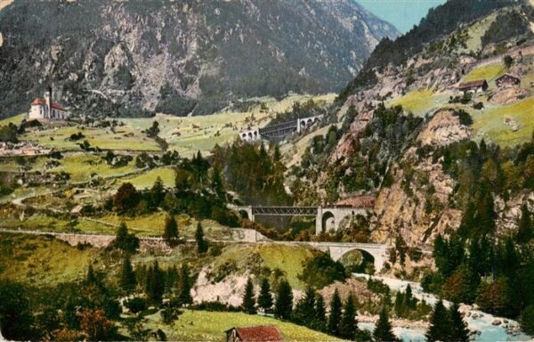 Gotthardbahn Malenreussbrücken bei Wassen
