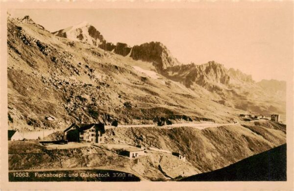 Furka 2431m UR Furkahospiz Berghotel und Galenstock Ge