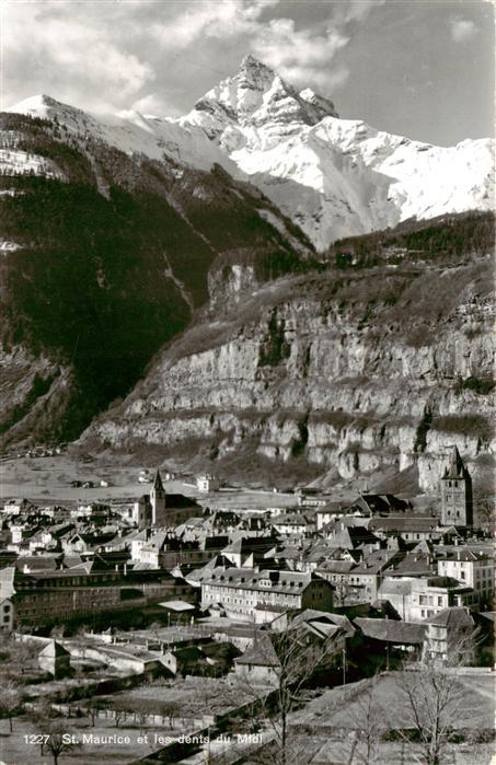 St Maurice  Valais VS et les Dents du Midi Alpes