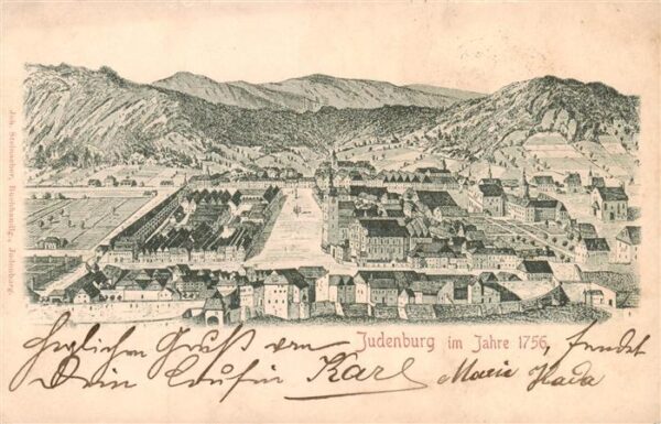 Judenburg Steiermark AT Staedtebild im Jahre 1756