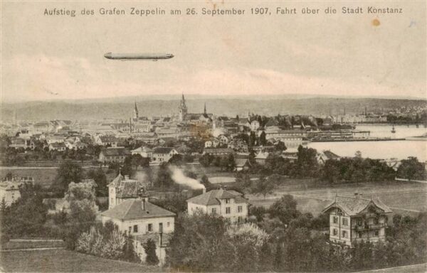Konstanz Bodensee Aufstieg des Grafen Zeppelin am 26. September 1907