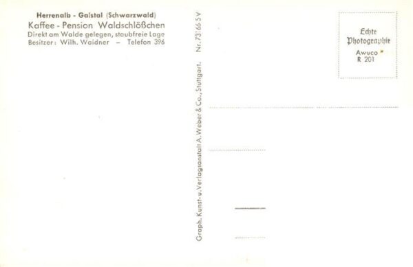 Herrenalb Bad Herrenalb Gaistal Kaffee Pension Waldschloesschen – Bild 2