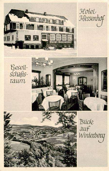 Winterberg  Hochsauerland NRW Hotel Hessenhof Gesellschaftsraum Ortsansicht