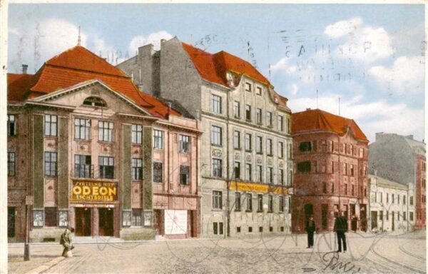 Ostrava Maehrisch Ostrau CZ Bahnhofstrasse mit Odeon-Lichtspielhaus
