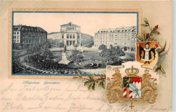 Muenchen Gaertnerplatz Wappen Bilderrahmen