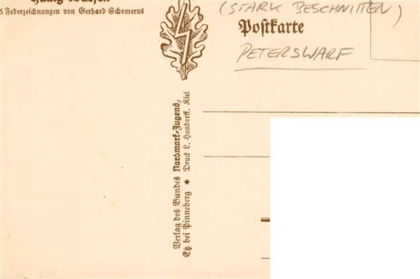 Peterswarf Langeness Nordseebad Priel Federzeichnung von Gerhard Schomerus Kuens – Bild 2