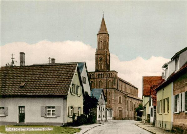 Moersch Rheinstetten Karlsruhe Ortszentrum mit Kirche